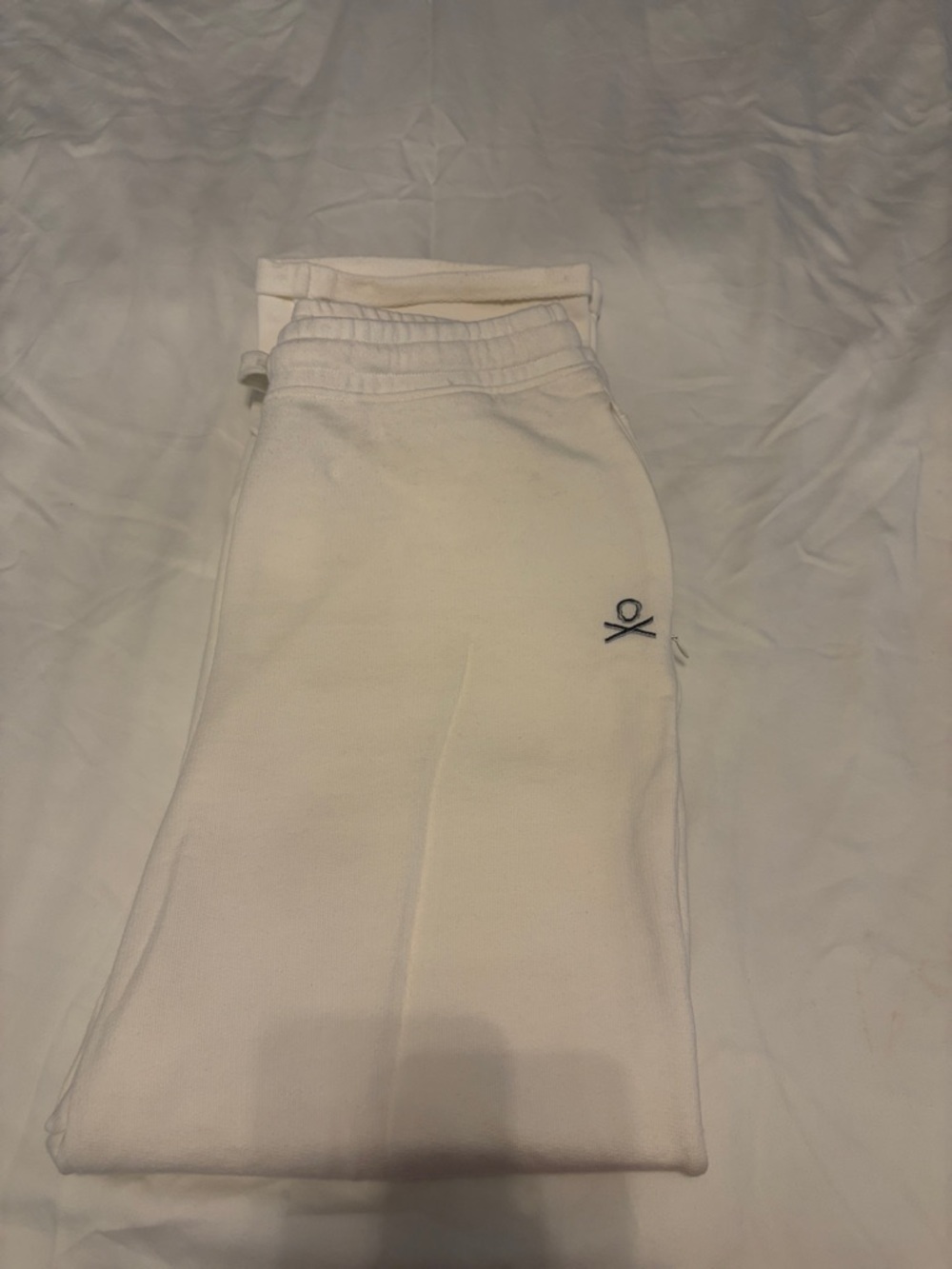 Women's Cream Sweatpants with Minimal Logo